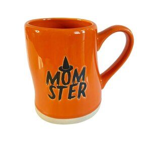 Momster Halloween Decor Coffee Cup Mug Orange Black 16 oz